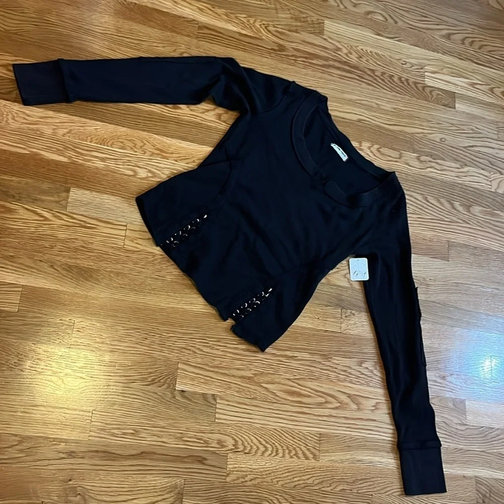 Free People Laced Up Layering Top Size Large NWT